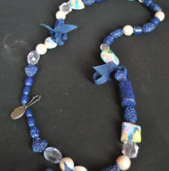 Ketting, kralen, blauw