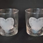Waxinelichthouder, 2 stuks, glas