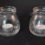 Waxinelichthouder, 2 stuks, glas