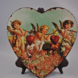 Hart met engelen, kunststof, decoratie