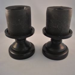 kaarsenstandaards, 2 stuks, hout