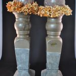 Kandelaren met marmeren ballen en versiering, 2 stuks, decoratie