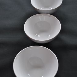 Kommen, 3 stuks, wit porselein