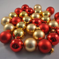 Kerstballen, 32 stuks, goud en roodkleurig