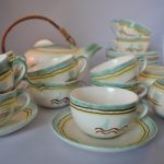 Theeservies, 26 delig, porselein, vintage, jaren 70