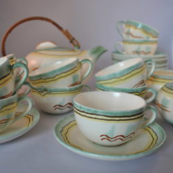 Theeservies, 26 delig, porselein, vintage, jaren 70