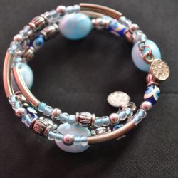 Armband, zilver- en turquoise kleurig