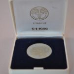 Munt, 850 jarig bestaan van Emmen, 5 piek, 1989 met doosje