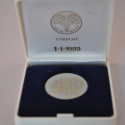 Munt, 850 jarig bestaan van Emmen, 5 piek, 1989 met doosje