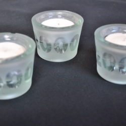 Waxinelichthouders uit 2000, 3 stuks, glas