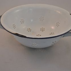 Zeef, wit, emaille, vintage