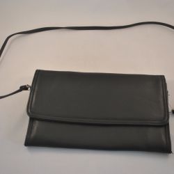 Handtas, zwart leer