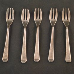 Gebaksvorkjes, 5 stuks, verzilverd
