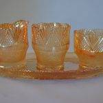 Glasstel, oranje, 4-delig