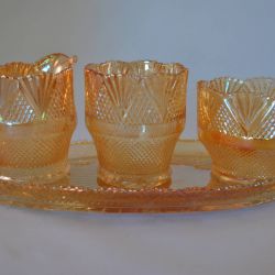 Glasstel, oranje, 4-delig