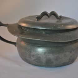 Po met deksel, antiek, tin, Haming Groningen