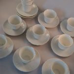Kop en schotel, 11 stuks, wit, porselein, antiek