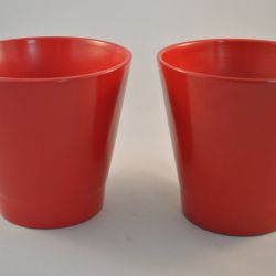 Bloempotten, 2 stuks, rood