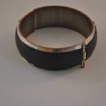 Armband, met leer, verzilverd