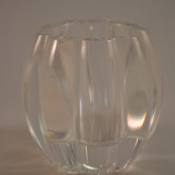 2 waxinelichthouders, bleikristal