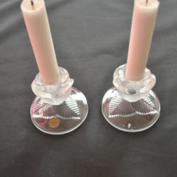 2 kandelaars, bleikristal
