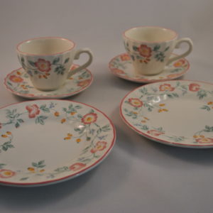 2 kop en schotels, 2 gebaksbordjes (English Tableware, Churchill)