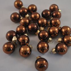 24 kleine kerstballen (bruin)