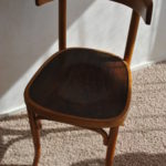 Stoel, hout, vintage, cafemodel
