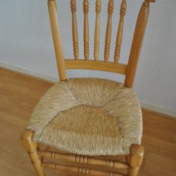 Stoelen, 4 stuks, hout met riet