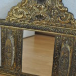 Spiegel met kledingborstels voor in de hal, brocante