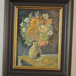 Schilderij: vaas met bloemen, gesign. Edo Roelfsema