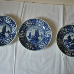 3 wandborden (Delfts)