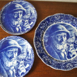 3 wandborden "Visserman" van Boch Frères, La louvière Belgium