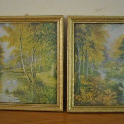 Set van 2 ingelijste bosgezichten