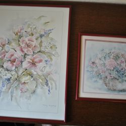 Set van 2 prints met bloemenmand (Trudy Huyskamp)