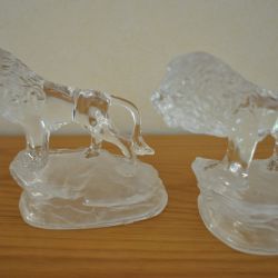 2 leeuwen, glas