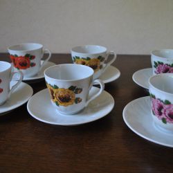 6 kopjes en schoteltjes, Bavaria Seidlitz