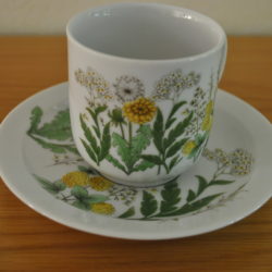 kop en schotel, motief: veldbloemen, Metternich Bavaria