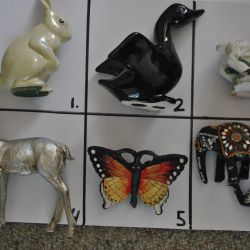 Verzameling miniatuur dierenfiguren (I 1 t/m 6)