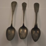 3 antieke tinnen lepels