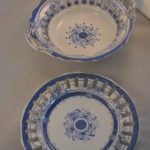 Fruitschaal met onderbord (decor: Damascus)
