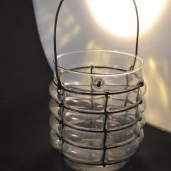 Hangende waxinelichthouder (glas/draad)