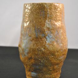 vaas (aardewerk), geel/grijs
