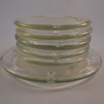 Schaal+5 kleine (petit four-)schaaltjes, glas