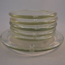 Schaal+5 kleine (petit four-)schaaltjes, glas