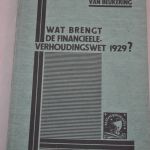 van Beukering: Wat brengt de Financieele-verhoudings-wet 1929?