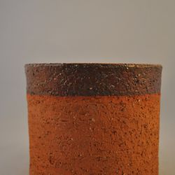 Bloempot (keramiek), oranje/bruin