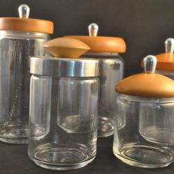 5 voorraadpotten (glas)