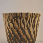 Bloempot, beige m. zwart (keramiek)