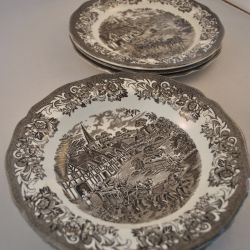 3 platte+ 3 diepe borden (Royal Staffordshire J & G Meakin England)